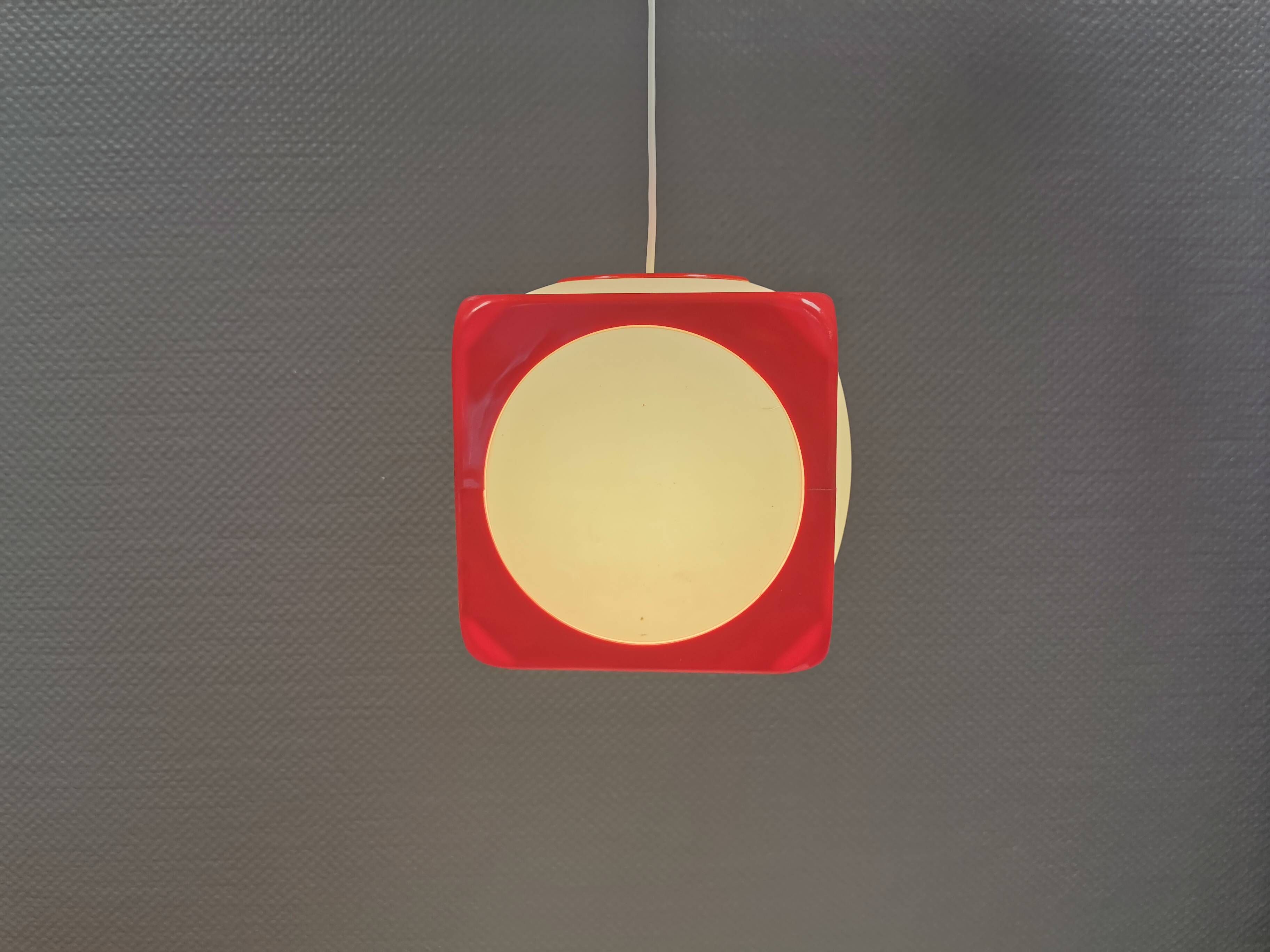 Vintage Poker Dice pendant lamp by Hoyrup Lighting, 1976, Denmark.