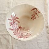 Antique Longchamp compote dish in pink ironstone – Exotic model