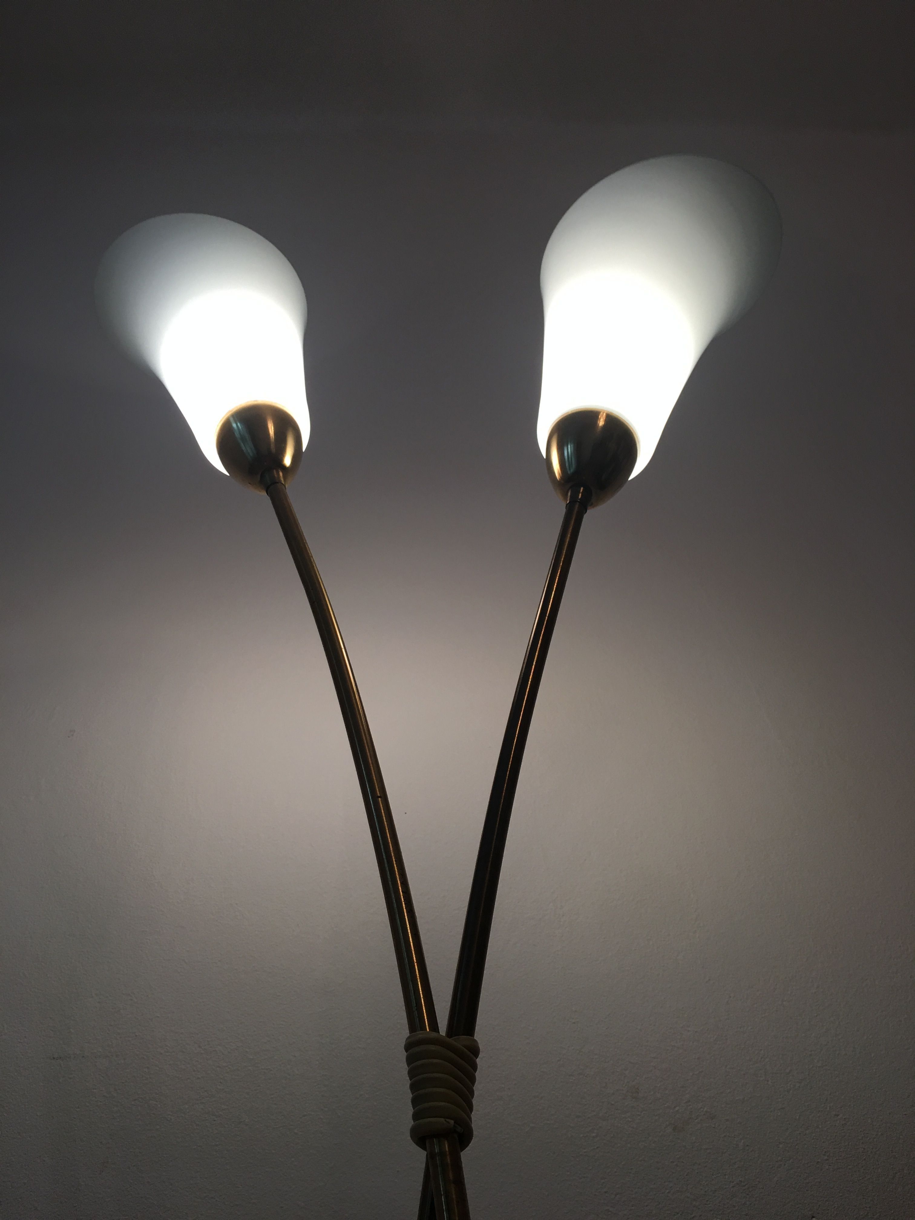 Rare Mid-century White Flower Floor Lamp by Zukov - 1960