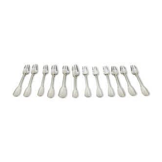 12 vendôme cake forks old size, Christofle