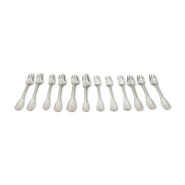 12 vendôme cake forks old size, Christofle
