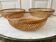 Trio of wicker trundle hooks woven 70s