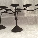 Pair of candle holders candlesticks candelabras cast iron candlesticks