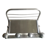 Aluminum wall coat rack with mirror and hat rack 50s