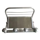 Aluminum wall coat rack with mirror and hat rack 50s