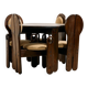 Hungarian Pine Dining Set by Mária Szedleczky, 1970s, Set of 5