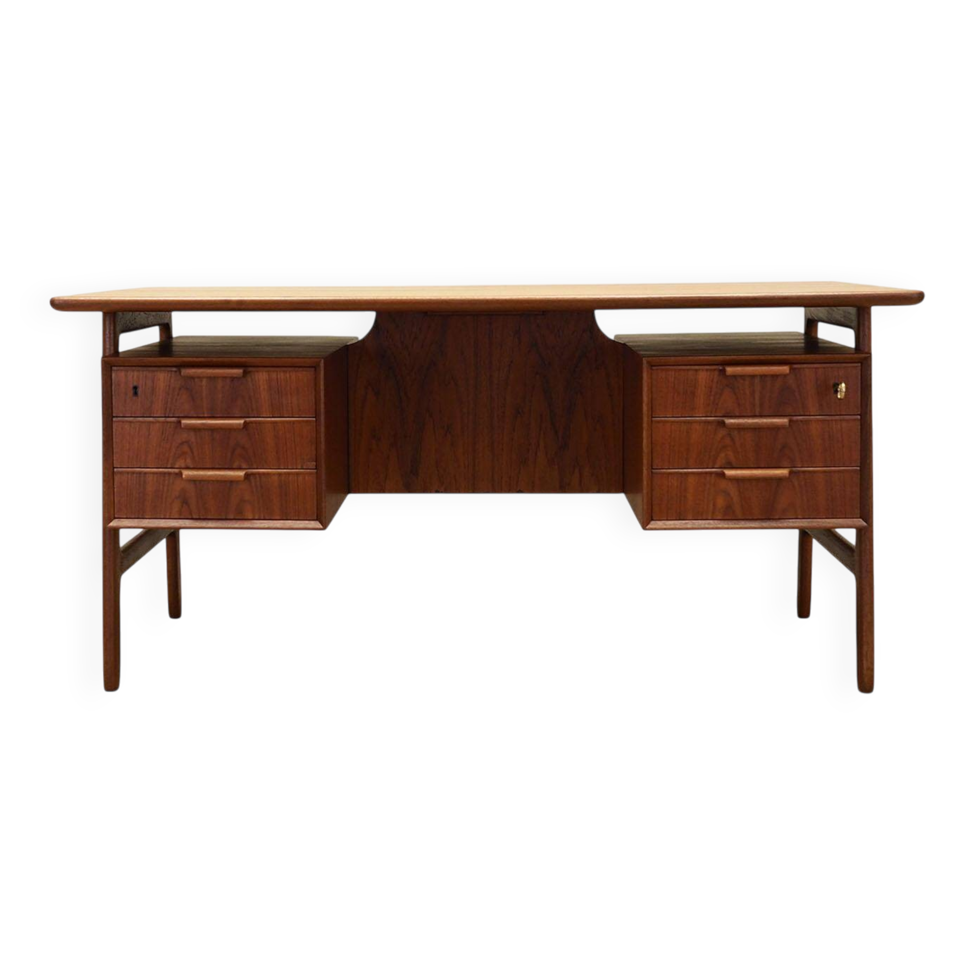 Teak desk, Danish design, 1970s, manufacturer: Omann Jun