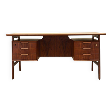 Teak desk, Danish design, 1970s, manufacturer: Omann Jun