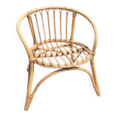 Small vintage rattan children's armchair