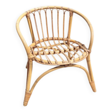 Petit fauteuil enfant en rotin vintage