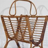 Porte revue vintage en rotin 1960