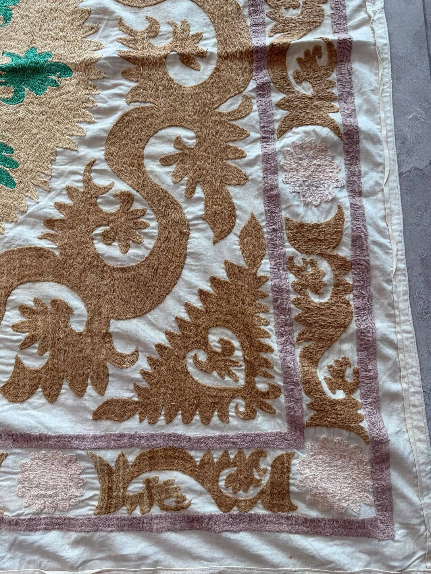 Vintage hand-embroidered tablecloth 128x135 cm