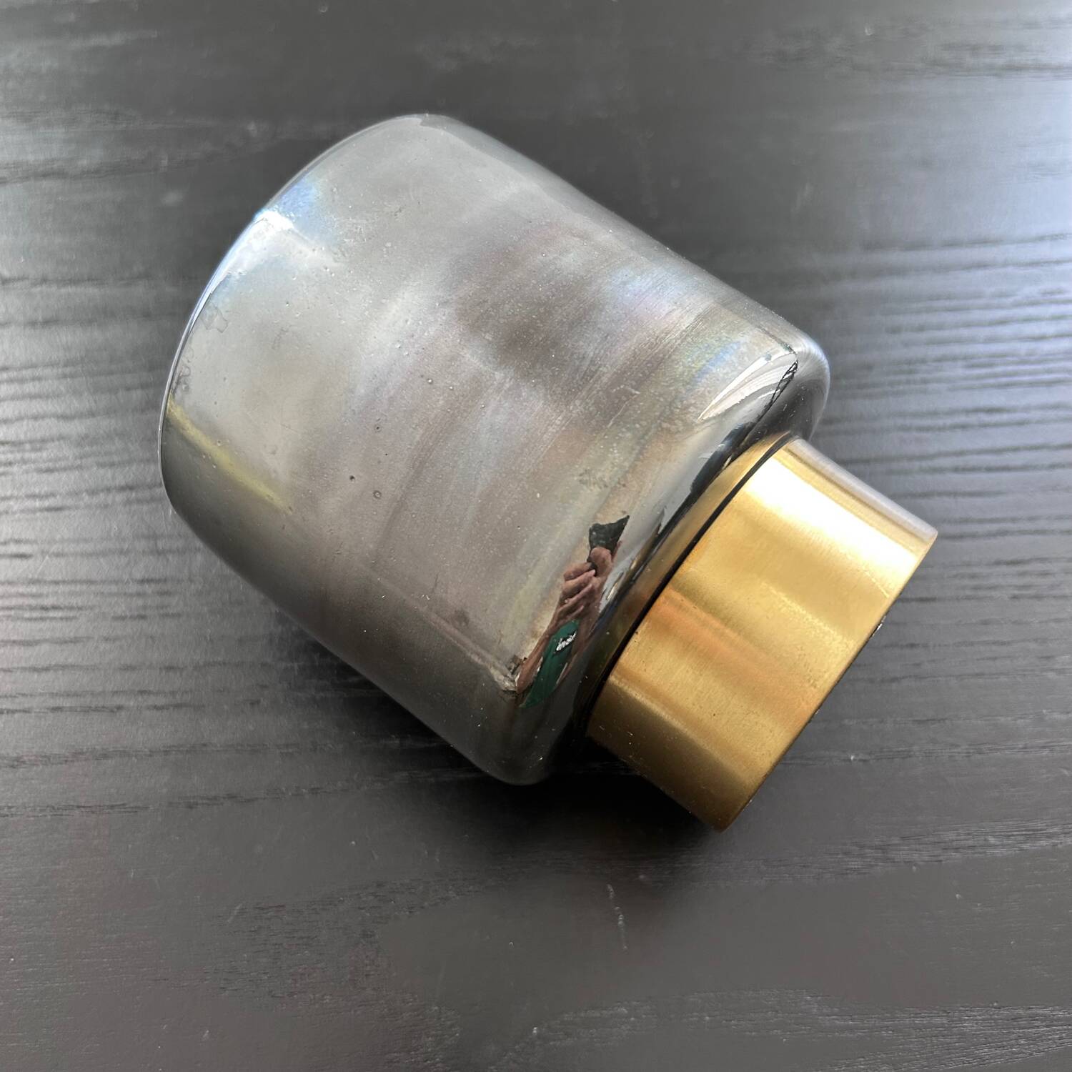 Photophore en verre et laiton