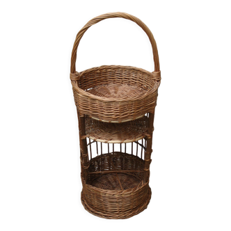 Vintage wicker round garden servant 1970