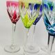 Saint-Louis, 6 verres modèle Monaco en cristal de couleur, 21,5 cm