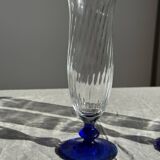 Set of 6 blue-footed champagne flutes; 3 pairs of designs.