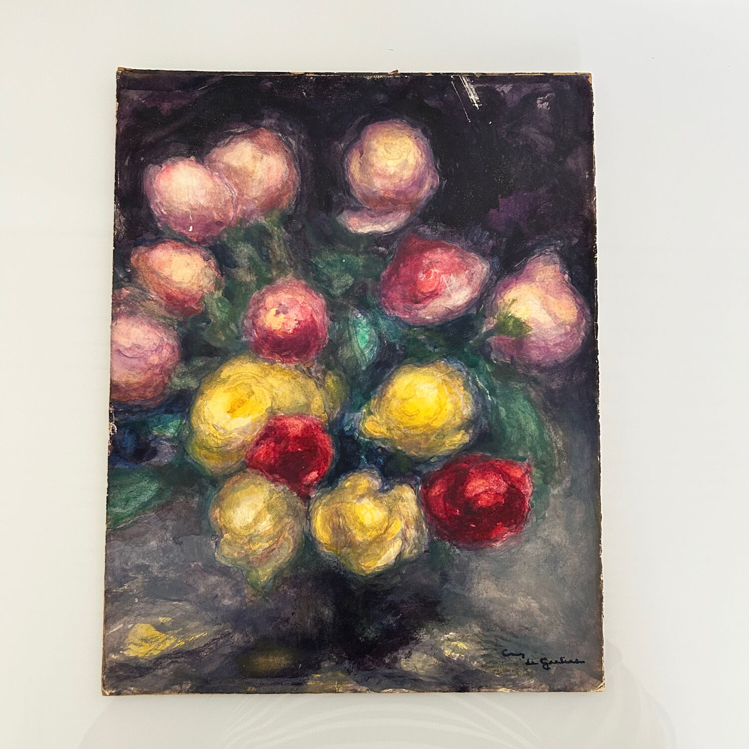 Old painting signed Renoncules