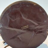 Le Tanneur 1960 lamp stand in leather and gilded brass