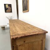 Very large pine trade counter, circa 1920.