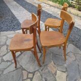 Set of 4 antique Thonet bistro chairs