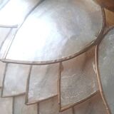 Large old chandelier in the shape of lotus flowers in mother-of-pearl and brass/ lotus flower ceiling light