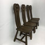 Set of 4 Belgian Brutalist Dining Chairs from De Puydt, 1970’s