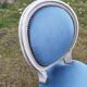 Chair Medallion velvet blue patina white Louis XVI