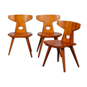 3 chaises en pin par