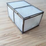 Vintage box in mother-of-pearl and brass