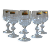 6 verres à porto en cristal de Bohème Tchécoslovaquie