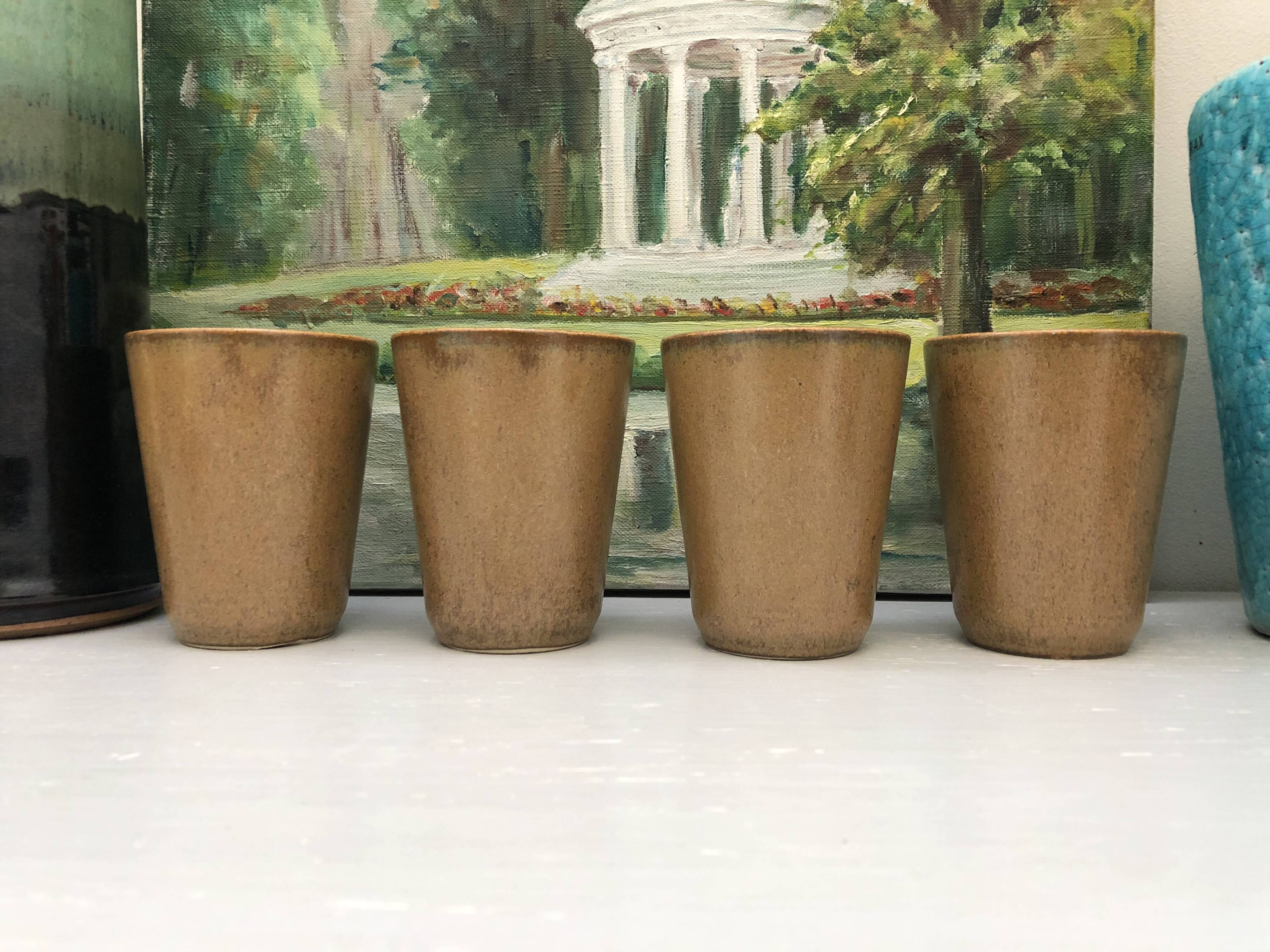 4 Mazagrans in stoneware made in France