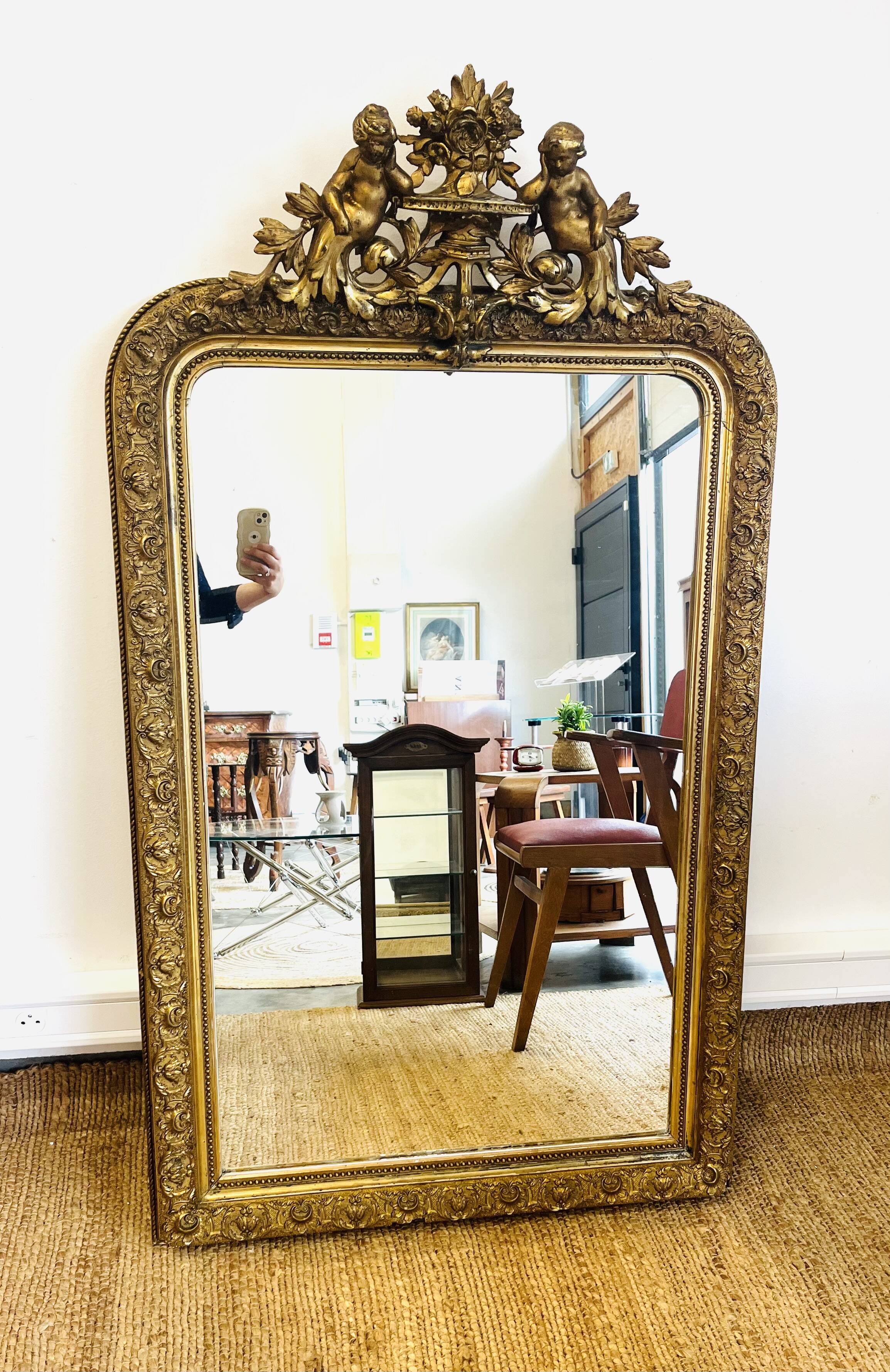 Large antique Louis-Philippe style mirror