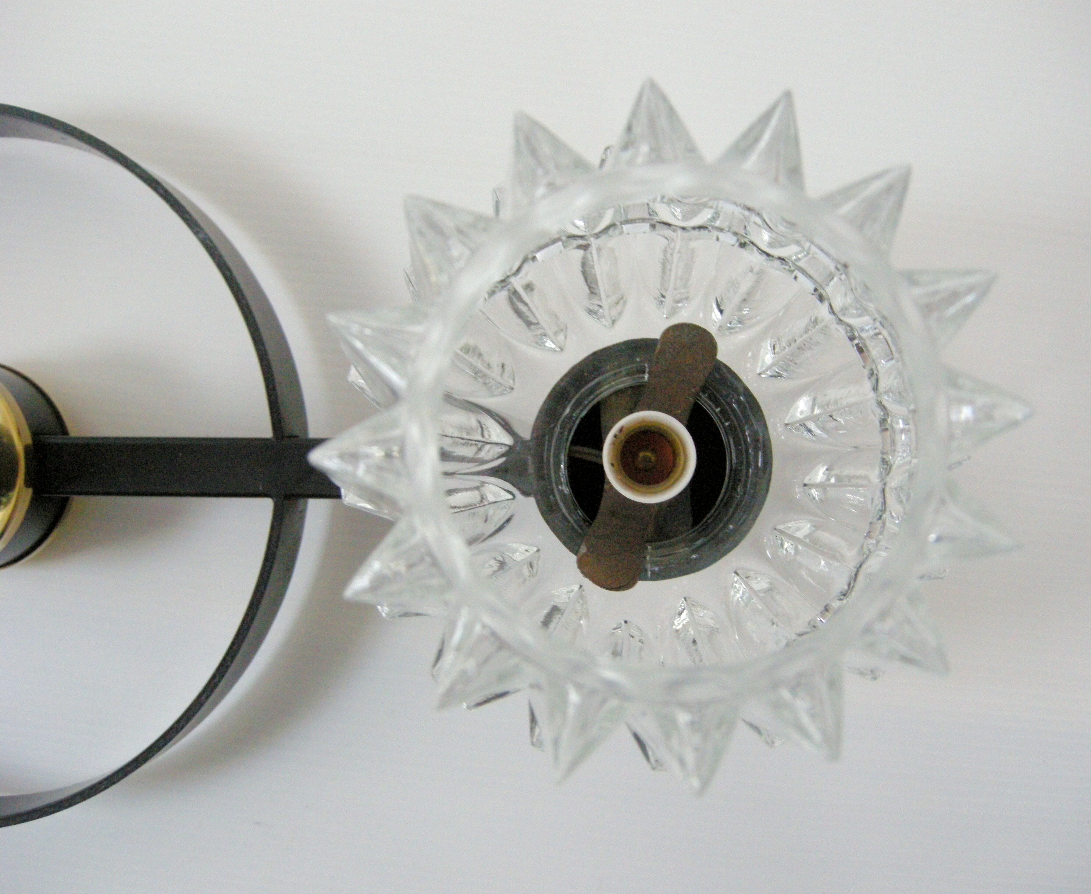 Vintage chandelier 1960 metal and brass