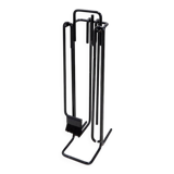 Ensemble d'accessoires de cheminée minimaliste en métal noir 'Mace-Line' par Ann Maes - 1970s