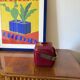 Space age red Ice Bucket, Guzzini Italy, ca. 1970s