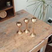 Set of 3 vintage scandinavian candle holders 50s/60s