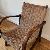 Bauhaus armchair in rope and wood