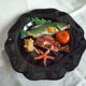 Decorative plate slurry style Vallauris theme fish