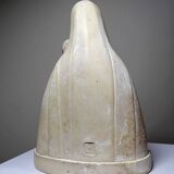 Bust of the Virgin and Child, waxed plaster, old art deco style, PP Deposited