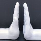 Pair of 80s design ceramic hand bookends