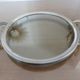 Modernist art deco tray in silver metal and smoked glass 1940s