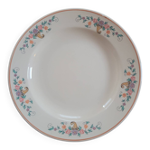 Plat rond Saint-Clément – décor floral cornes d’abondance – années 60