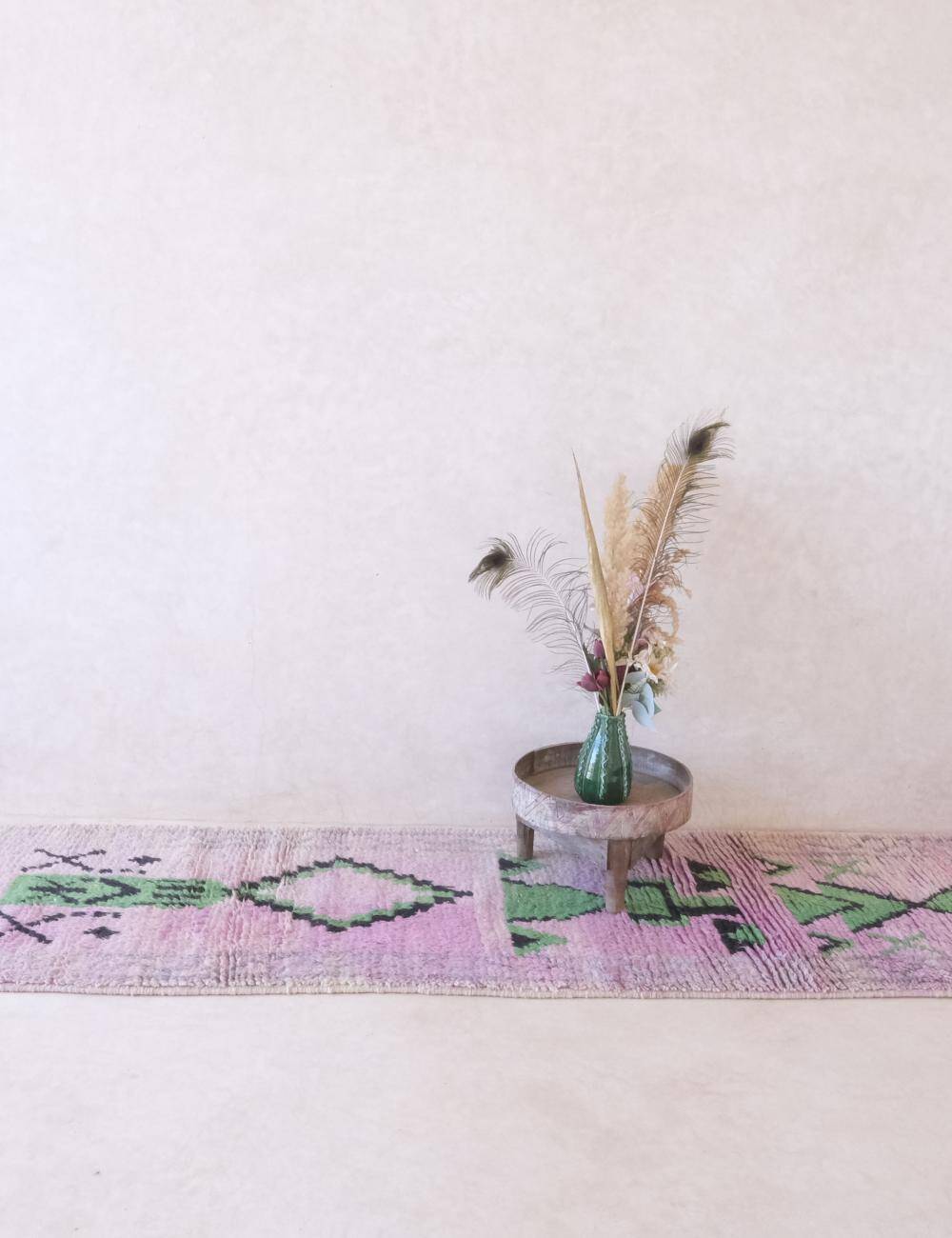 Berber Hallway Rug Lavender - 388 x 79 cm