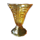 Vase époque art déco demi-cristal ambré Luxval  val saint lambert