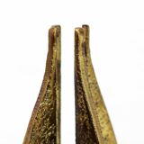 Brutalist bronze candle holder