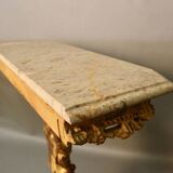 Marble top console and its rocaille style mirror