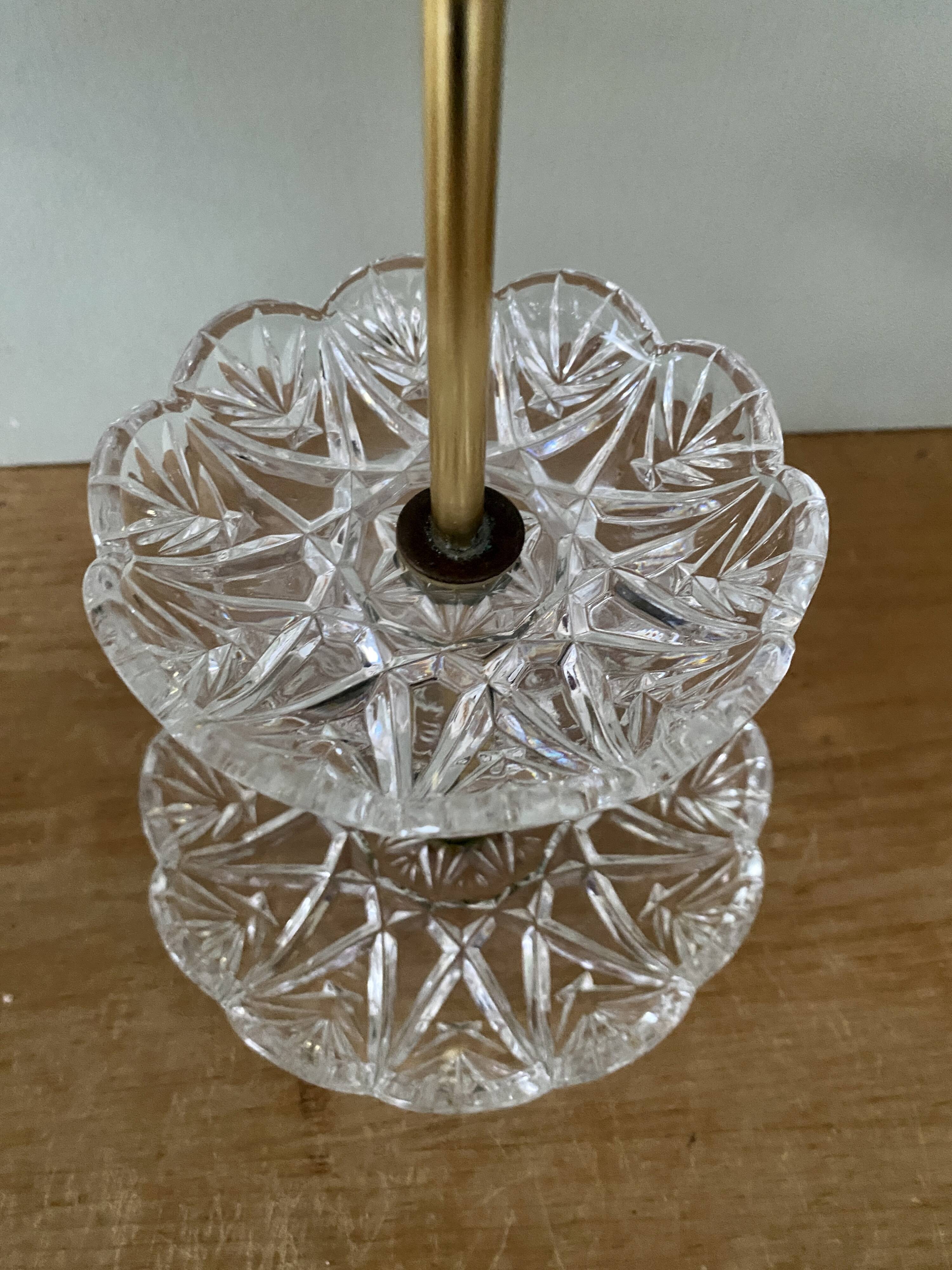 Servant or vintage jewelry holder in glass and brass
