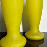 Pair of Art Deco yellow glass paste vases