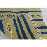 Tapis kilim vert fait main en pure laine