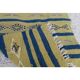 Handmade green kilim carpet made of pure wool